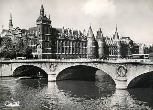Sailing & navigation themed postcard Paris Conciergerie cargo barge