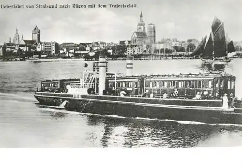 Sailing & navigation themed postcard Ueberfahrt von Stralsund cruise ship