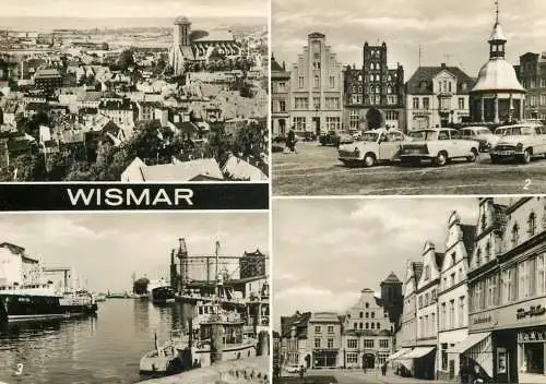 Sailing & navigation themed postcard Wismar harbor dock Fishing boats