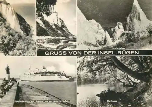 Sailing & navigation themed postcard Insel Rugen lighthouse cruise shipa paqueboat