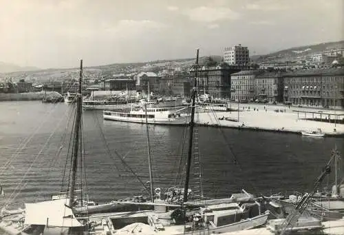 Sailing & navigation themed postcard Rijeka harbor cruise ship Sailing Vessels
