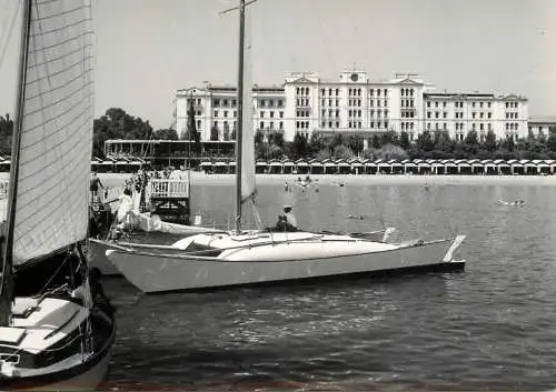 Sailing & navigation themed postcard Venice Lido Hotel sailing vessel
