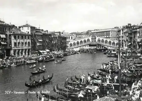 Sailing & navigation themed postcard Venice Rialto bridge