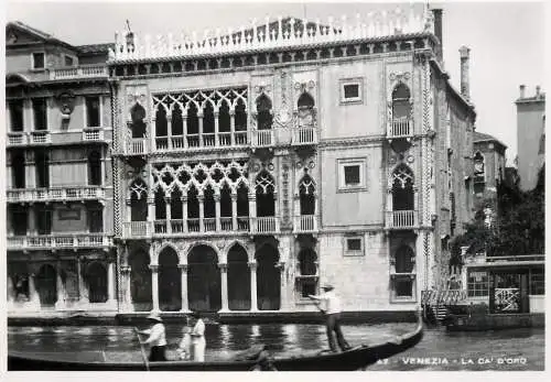 Sailing & navigation themed postcard Venice Ca'D'Oro gondola