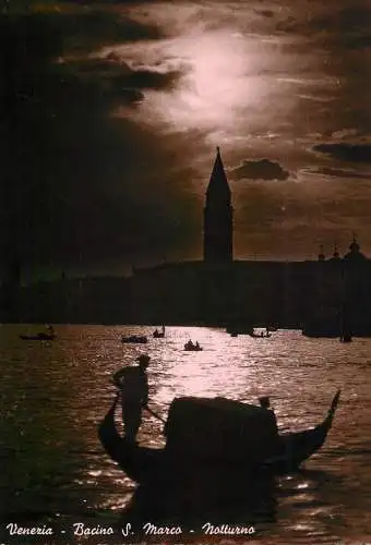 Sailing & navigation themed postcard Venice San Marco gondola gondolier