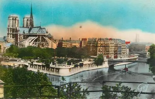 Sailing & navigation themed postcard Paris cruise boat Seine