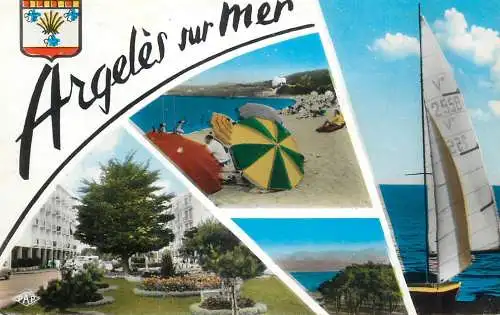 Sailing & navigation themed postcard Argeles sur Mer umbrella Sailing Vessels
