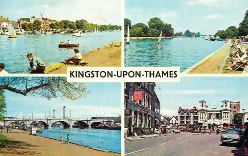Sailing & navigation themed postcard UK Kingston Upon Thames rowboat