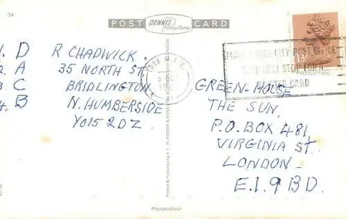 Sailing & navigation themed postcard UK lighthouse  Flamborough