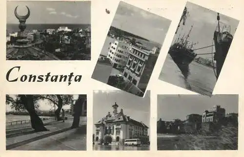 Sailing & navigation themed postcard Constanta navy cargo ship