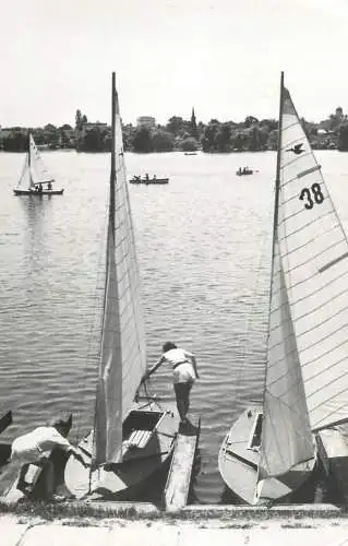 Sailing & navigation themed postcard Bucharest Stalin park Sailing Vessels