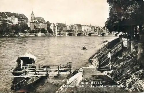Sailing & navigation themed postcard Basel ferry