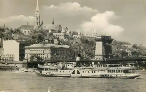 Sailing & navigation themed postcard Budapest paddle ship