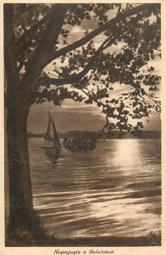 Sailing & navigation themed postcard Hungary Balaton sail boat