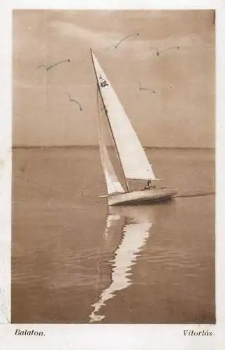 Sailing & navigation themed postcard Hungary Balaton sail boat