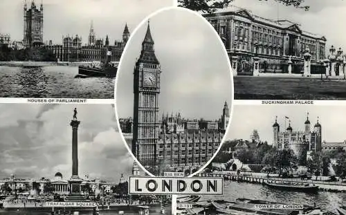 Sailing & navigation themed postcard London Thames barge ship