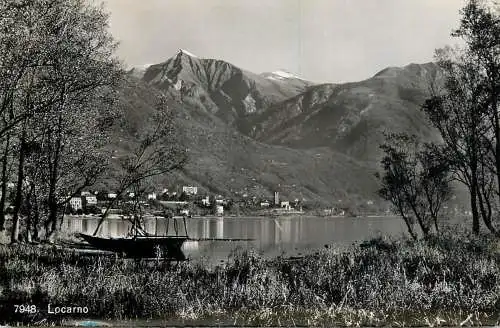 Sailing & navigation themed postcard Locarno lake boat
