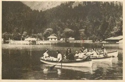 Sailing & navigation themed postcard Romania Tusnad baths rowboat