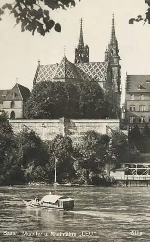 Sailing & navigation themed postcard Basel ferry