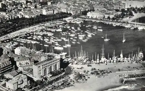 Sailing & navigation themed postcard harbour Cannes aerial sailing vessels