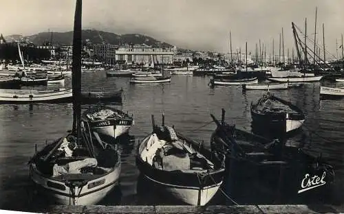 Sailing & navigation themed postcard Cannes harbour sailing vessels
