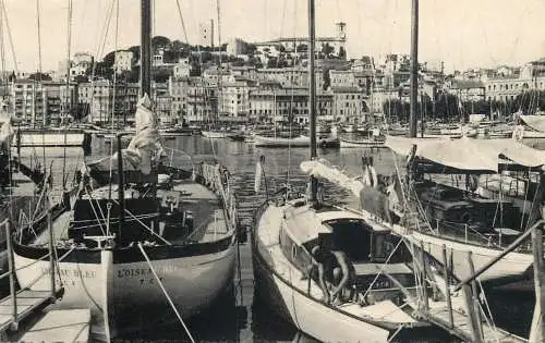 Sailing & navigation themed postcard Cannes harbour sailing vessels