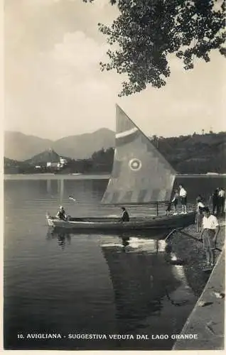 Sailing & navigation themed postcard Avigliana Lago Grande sail boat