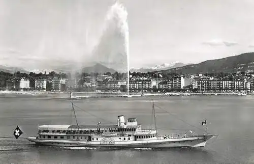 Sailing & navigation themed postcard Geneve Mont Blanc cruise ship