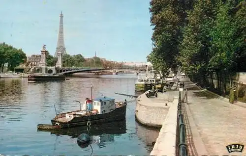 Sailing & navigation themed postcard France Seine boat