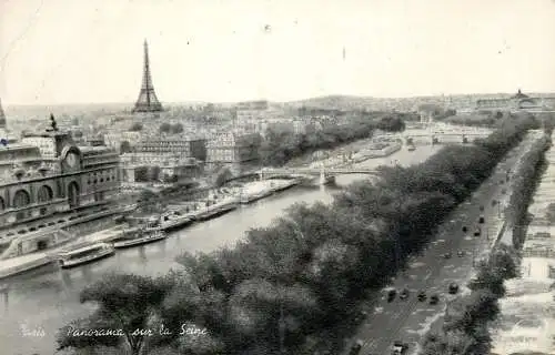 Sailing & navigation themed postcard Paris Seine barge cruise ship