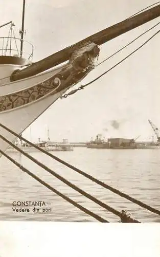 Sailing & navigation themed postcard Constanta harbour sailing vessel