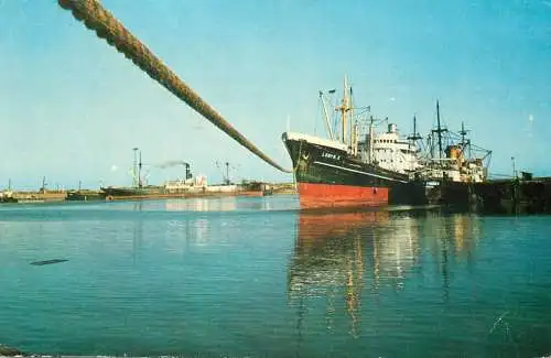 Sailing & navigation themed postcard Galati harbour cargo ship