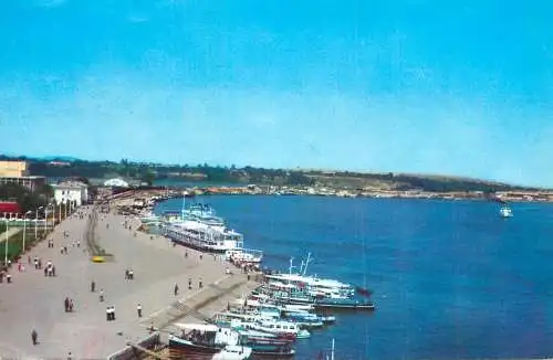 Sailing & navigation themed postcard Romania Tulcea harbour