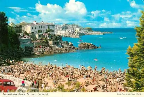 Sailing & navigation themed postcard UK Cornwall St. Ives Porthminster beach