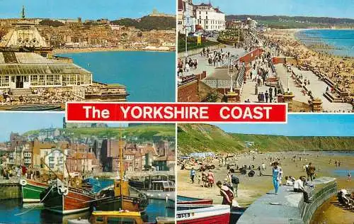 Sailing & navigation themed postcard UK Yorkshire coast boats beach