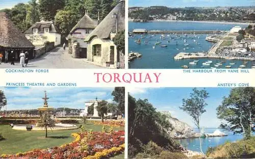 Sailing & navigation themed postcard UK Devon Torquay harbour pier
