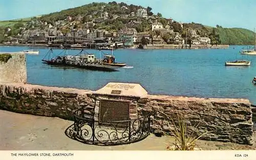Sailing & navigation themed postcard UK Dartmouth Mayflower Stone ferry