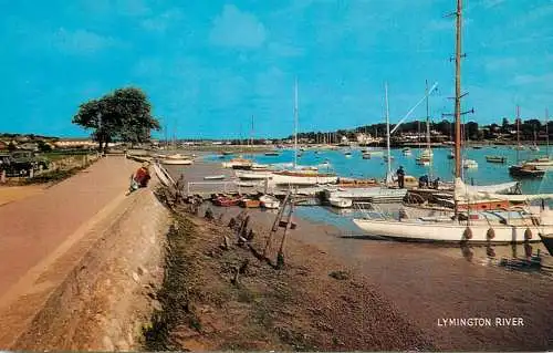 Sailing & navigation themed postcard UK Lymington river harbour sailing vessel