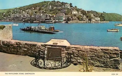 Sailing & navigation themed postcard UK Dartmouth Mayflower Stone ferry