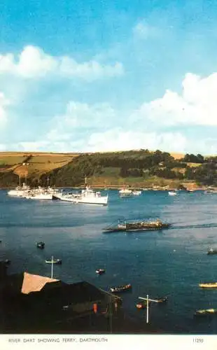 Sailing & navigation themed postcard UK Dartmouth harbour cruise ship boats ferry