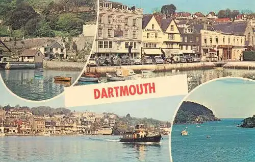 Sailing & navigation themed postcard UK Dartmouth harbour cruise ship boats