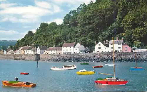 Sailing & navigation themed postcard UK Minehead harbour boats