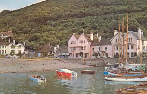 Sailing & navigation themed postcard UK Porlock Weir harbour sailing vessel