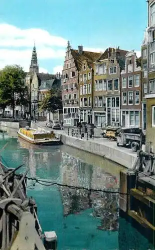 Sailing & navigation themed postcard Amsterdam chanel barge transport boat
