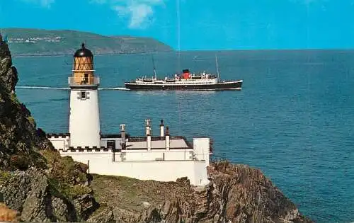 Sailing & navigation themed postcard UK Isle of Man Douglas Head lighthouse cruise ship