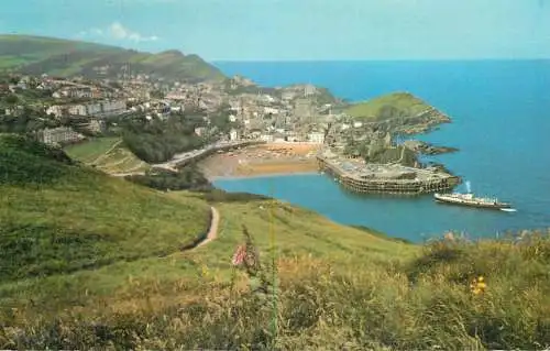 Sailing & navigation themed postcard UK Norfolk broads sailing vesselIlfracombe cruise ship