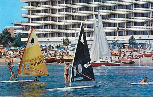 Sailing & navigation themed postcard water sports sail Bulgaria Glarus hotel Golden Sands
