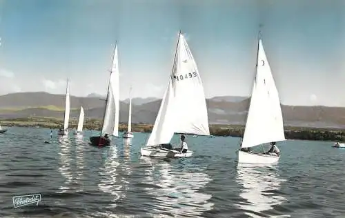 Sailing & navigation themed postcard Alps vessels on lake