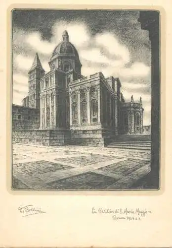Italia cartolina postale D. Bellini La basilica Santa maria Maggiore Rome