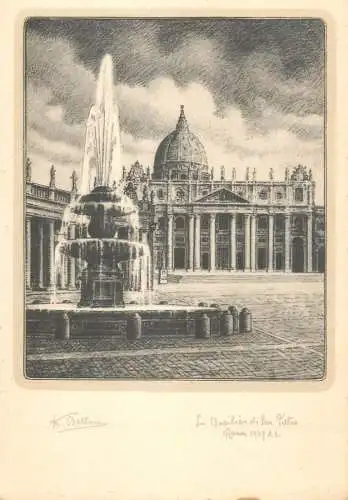 Italia cartolina postale D. Bellini La basilica San Pietro Rome